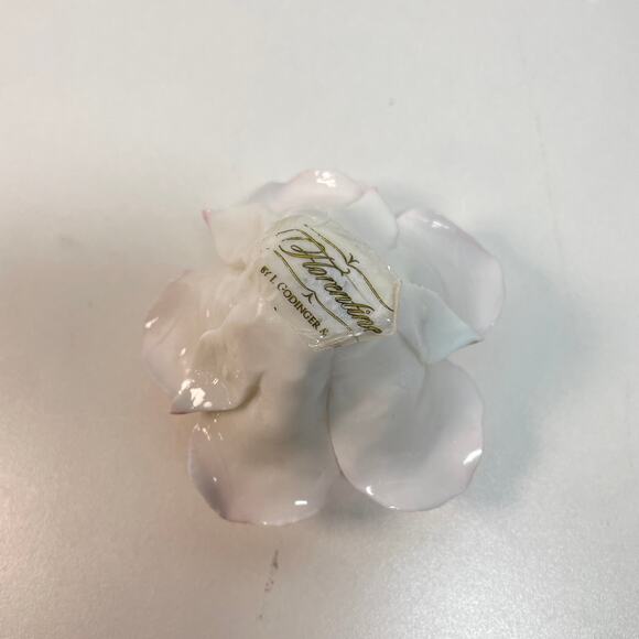 Florentine by L. Godinger & Co Pink Porcelain Rose Figurine No Cracks Vintage - Picture 3 of 8